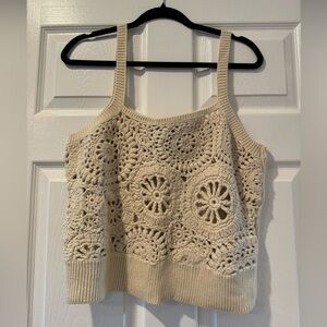J. Crew Cropped crochet tank top size XL- NWT